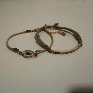 2-Pack Bracelets - Evil Eye & Gold Bar